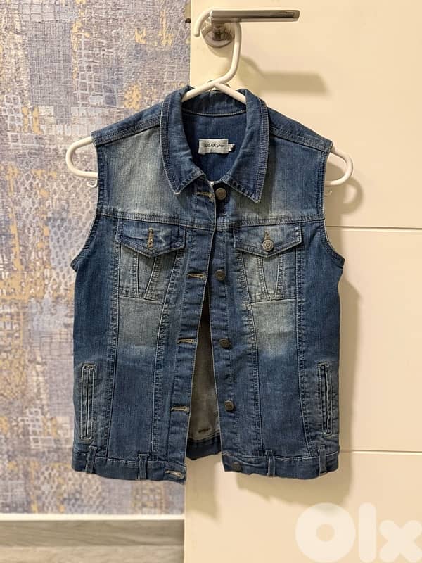girl denim vest from gs, new 0