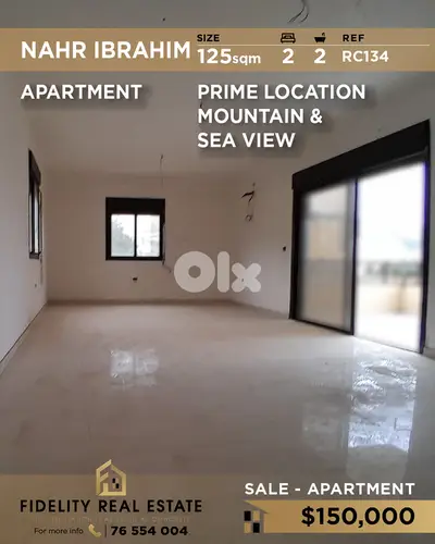 Apartment for sale in Nahr Ibrahim RC134  شقة للبيع في نهر إبراهيم