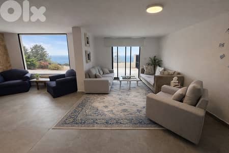fully furnished with large terrace sea view