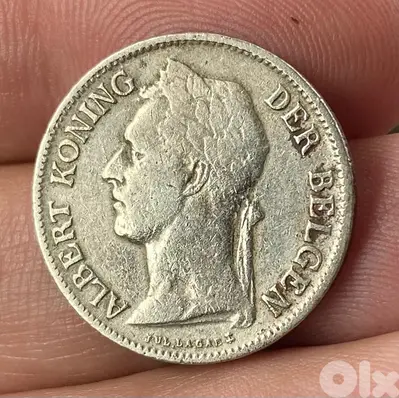 عملة عملات قديمة ٥٠ سنتيم الكونغو اثناء الاحتلال البلجيكي سنة ١٩٢٨