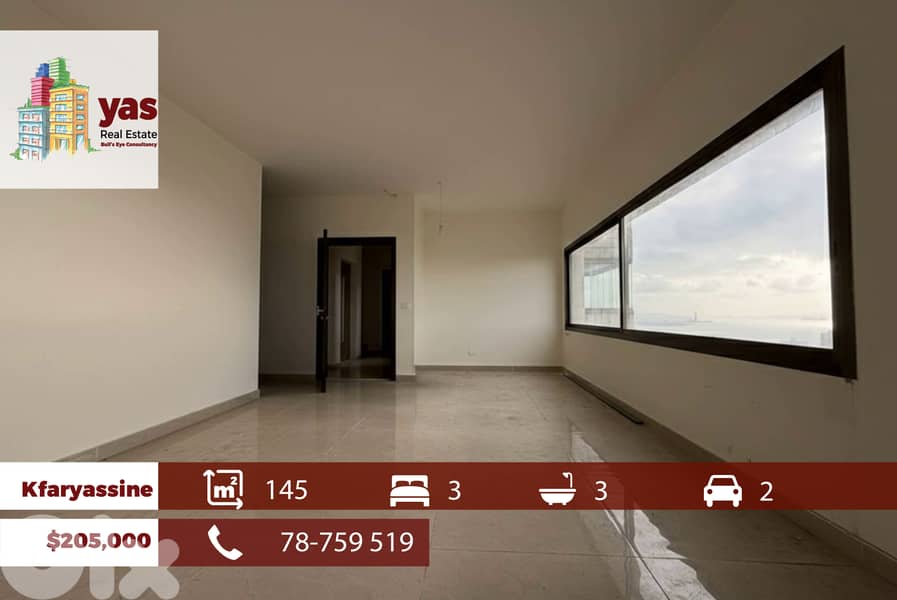 Kfaryassine 145m2 | Brand New | High End | Partial Sea View | EH/TO 0