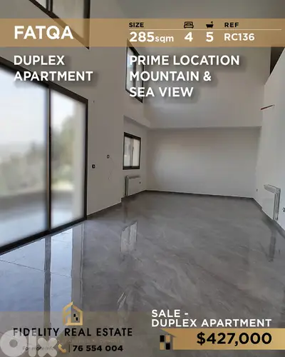 Apartment duplex for sale in Fatqa RC136 شقة  للبيع في فتقا