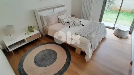 double bed + mattress + cabinet + carpet