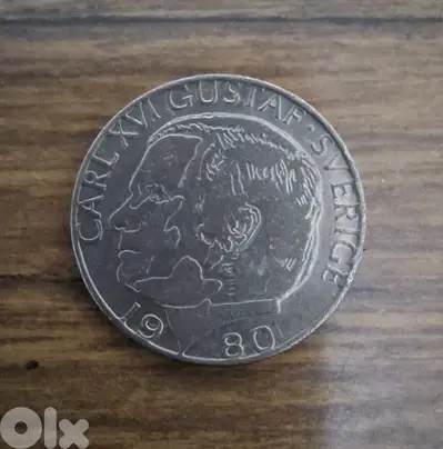 عملة معدنية من فئة 1 كرونة سويدية  1980