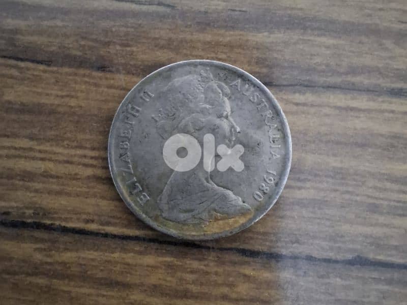 Australian 20 cent coin from 1980 0