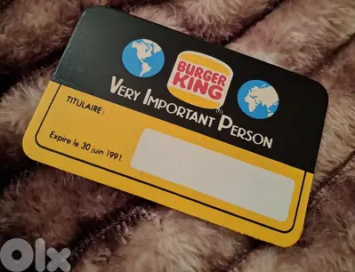 Burger king ticket very important person 1991