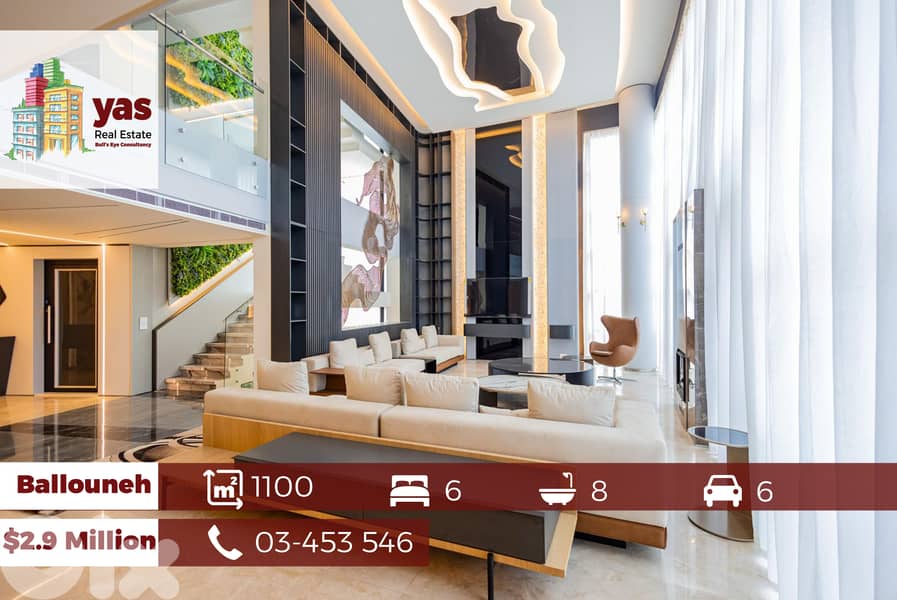 Ballouneh 1100m2 | Villa | Designer’s Signature | Fully Furnished | GA 0