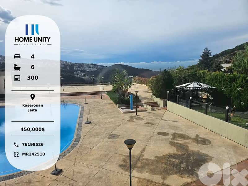 300 sqm duplex for sale in jeita , kaserouan , sea view 0