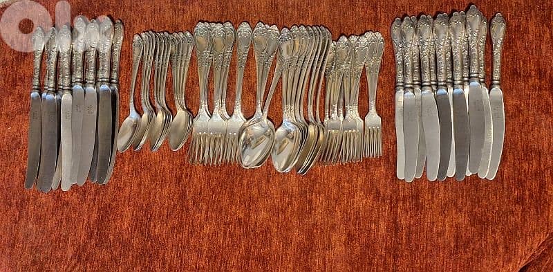 antique russian silverware cutlery set 6×12 0