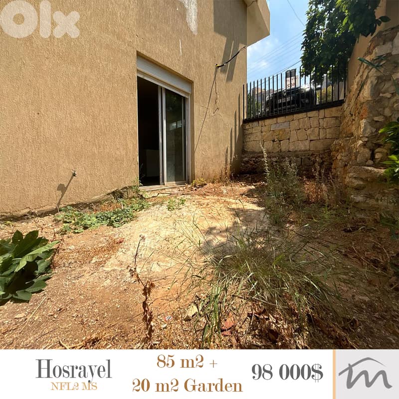 Hosrayel | Brand New 85m² + 20m² Garden | Minute Drive From Highway 0