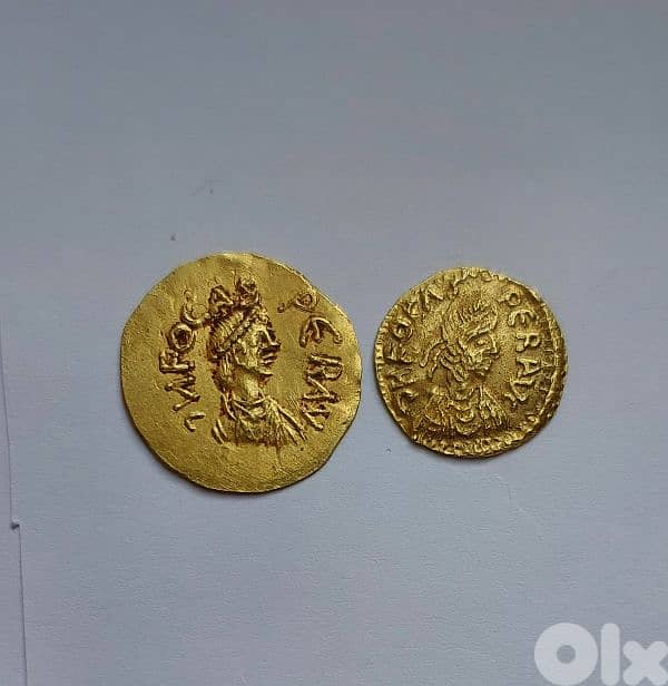 Set of Two Eastern Roman Gold Tremissis Emperor Focus 601 AD 0
