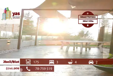 Jbeil/Blat 175m2 | 50m2 Terrace| Panoramic View | Luxury Duplex|ABA/WA