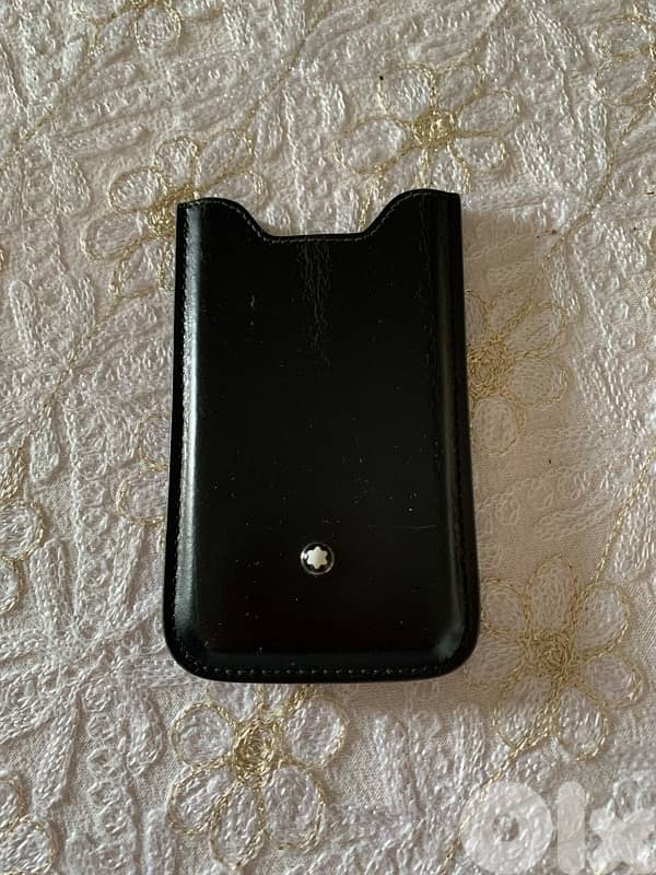 mont blanc leather pouch 12cm x 7.5 cm 0