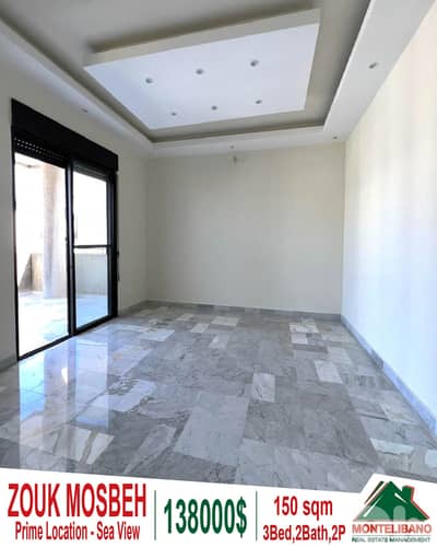 Decorated 150sqm Apartment For Sale in Zouk Mosbeh (زوق مصبح)+Sea View