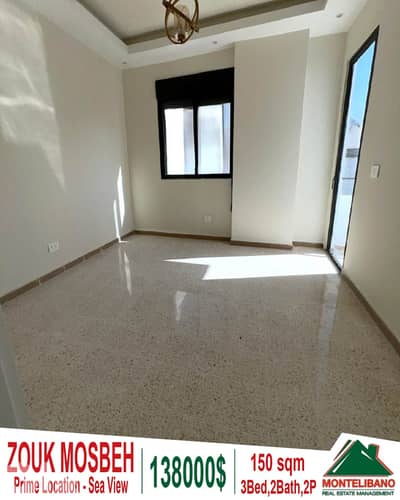 Decorated 150sqm Apartment For Sale in Zouk Mosbeh (زوق مصبح)+Sea View