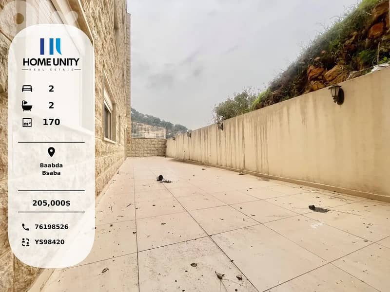 apartment with terrace for sale in baabda - bsaba 0