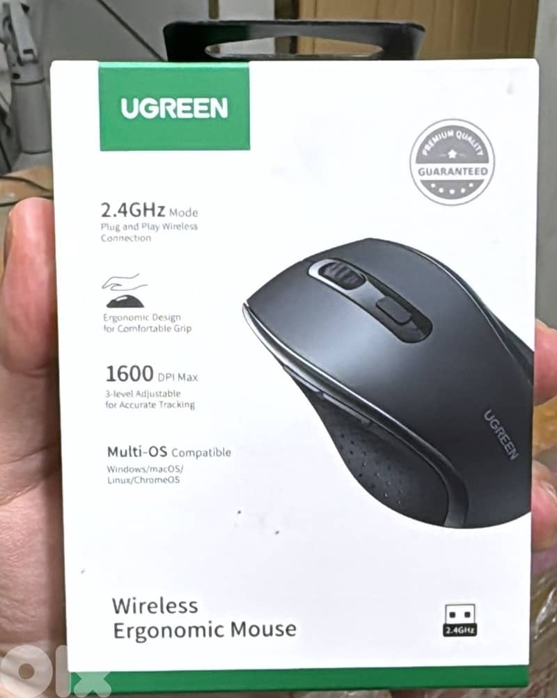 Ugreen wireless Ergonomic mouse 1600dpi black 45012 0