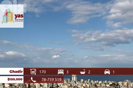 Ghadir 170m2 | Well Maintained | Calm Area | Panoramic View | EH/KS