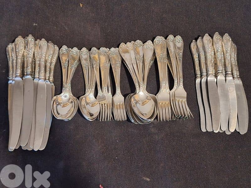 antique Russian silverware cutlery set 74 piece 0