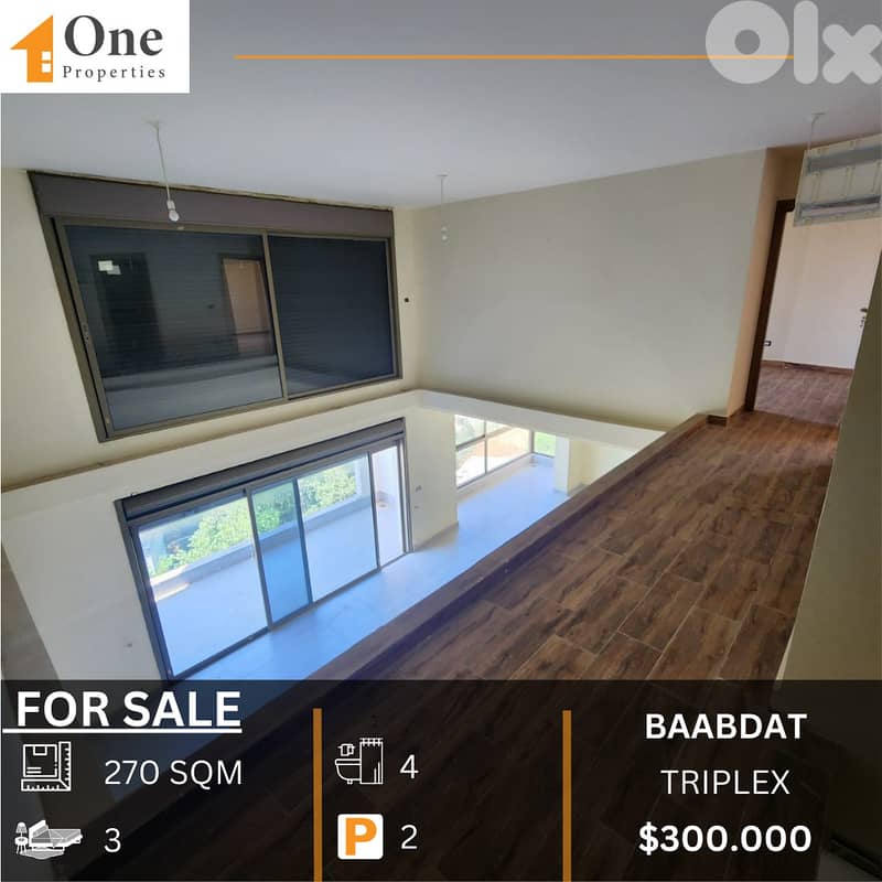 TRIPLEX APARTMENT FOR SALE IN BAABDAT 0