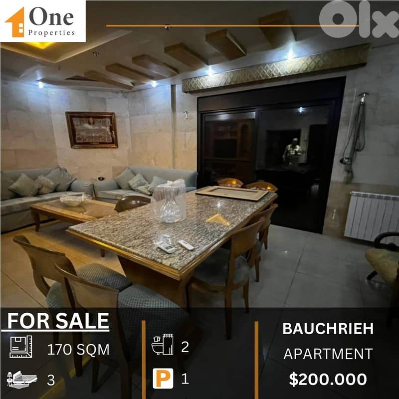 APARTMENT FOR SALE IN BAUCHRIEH 0