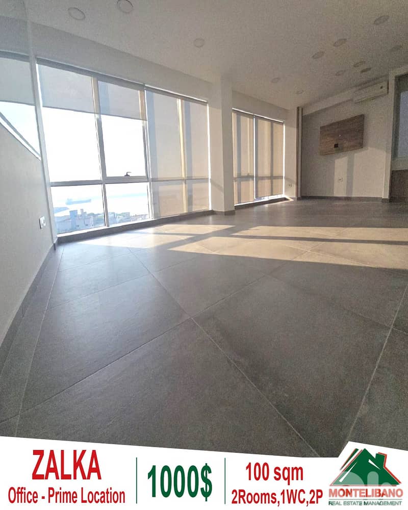 Prime Location 100 sqm Office For Rent in Zalka with Open Sea View 0