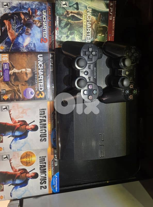 PS3 Super slim with 5 games 0