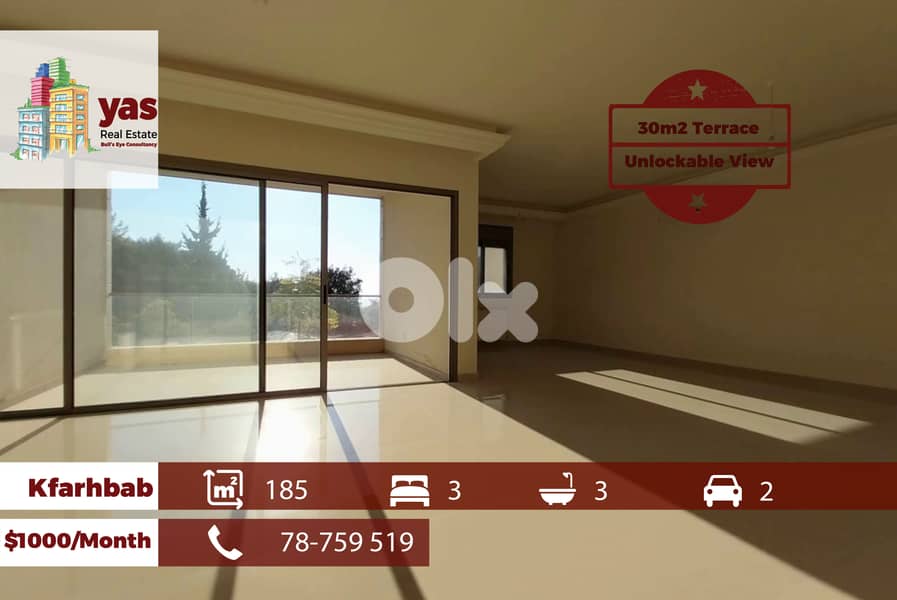 Kfarhbab 185m2 | 30m2 Terrace | Brand new | Payment Facilties | YV | 0