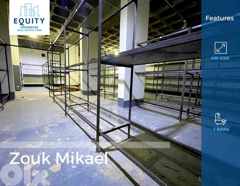 600 SQM Warehouse For Rent In Zouk Mikael #RK5726 0