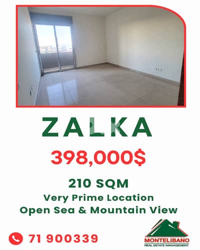 Very Prime Location 210sqm Apartment For Sale in Zalka(زلقا)+Open View