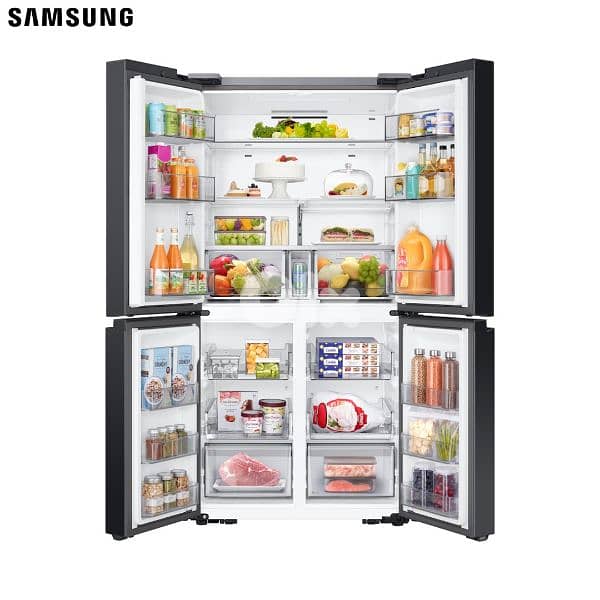 Samsung Bespoke T Style Black Glass French Door Refrigerator, 602L 1