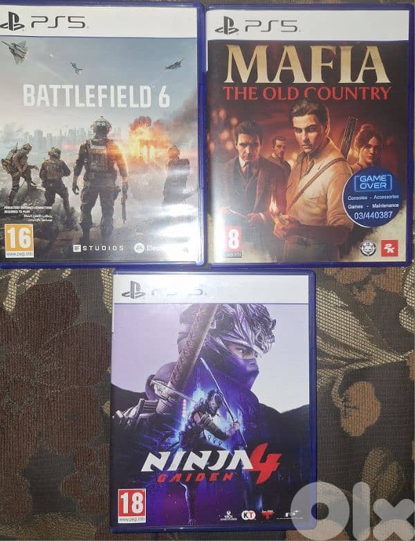 ninja gaiden 4&bf6&mafia old country used for sale location beirut. 0
