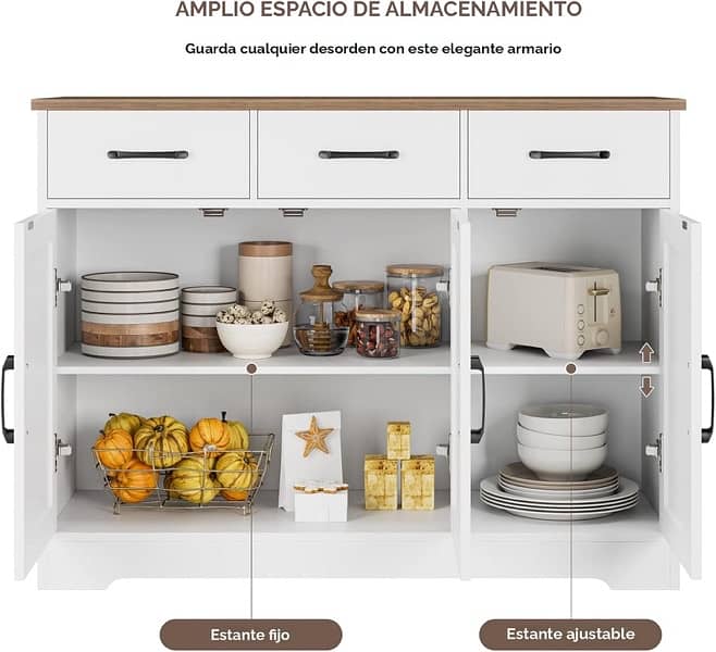 HOSTACK Modern Farmhouse Buffet Sideboard 3