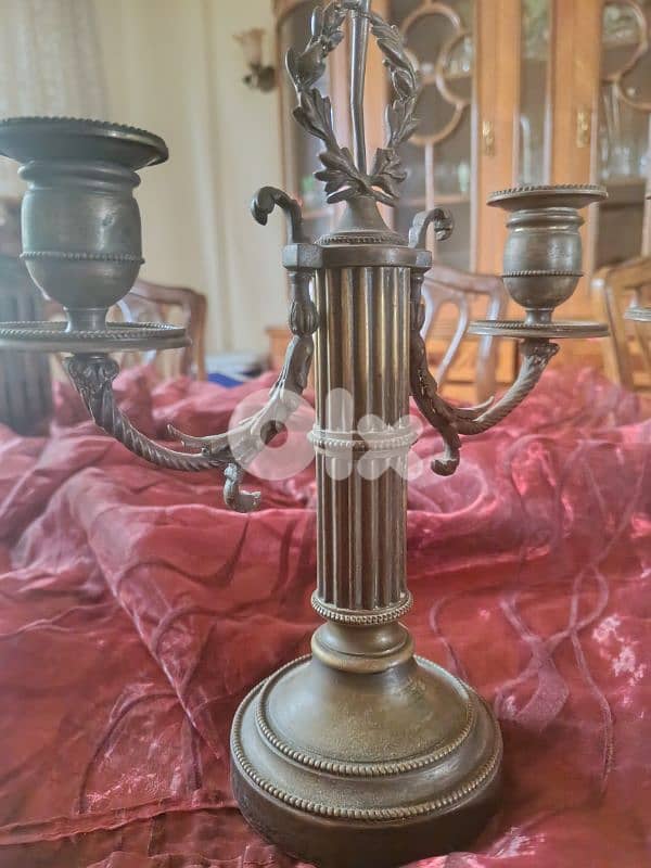 Berry old bronze chandelier, very heavy made in France 0