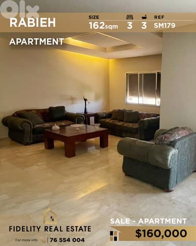 Apartment for sale in Rabieh SM179 شقة للبيع في رابية