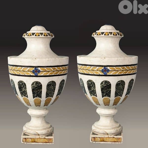 Marble urns Italian Antique 0