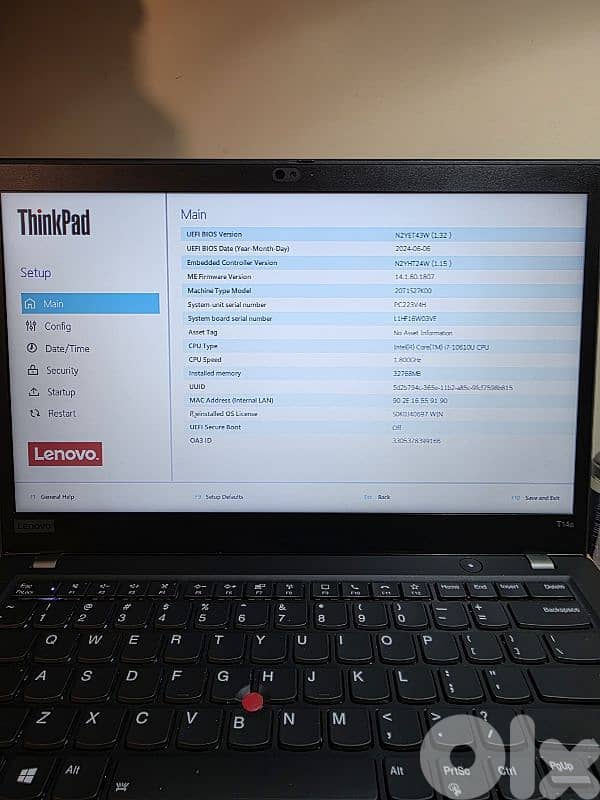 LAPTOP LENOVO THINKPAD T14S TOUCH I7  32 GB RAM NVME 512 GB GRADE A+ 4
