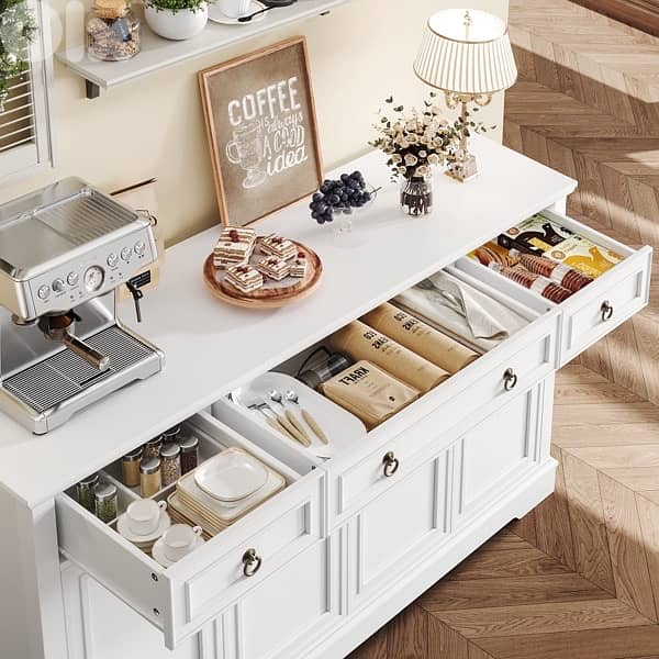 Homfa Buffet Cabinet with Drawers, 53.5”W Sideboard Storage 4