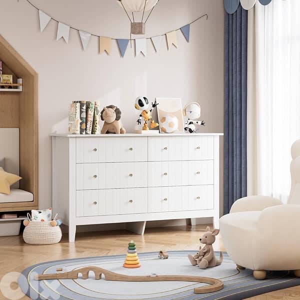 FOTOSOK White Dresser, Chest of Drawers 0