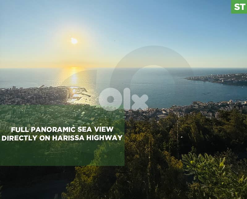 Full panoramic Sea view, on the highway, Harissa/حريصا REF#ST132046 0
