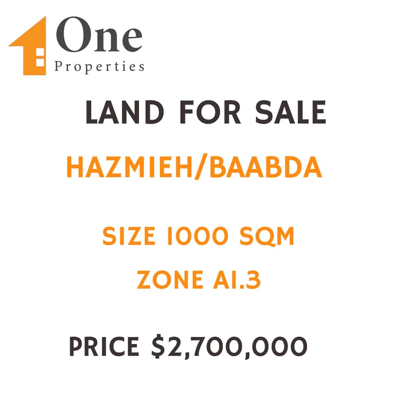 LAND FOR SALE IN HAZMIEH/BAABDA 0
