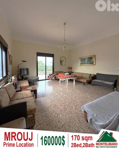 Prime Location 170 sqm Apartment For Sale in Mrouj