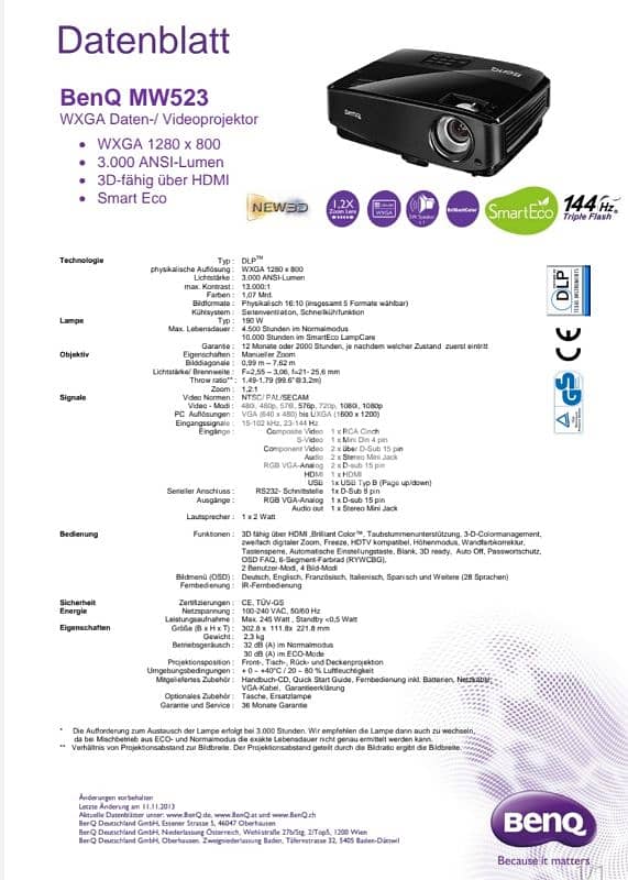 BenQ MW523 بروجيكتر 5