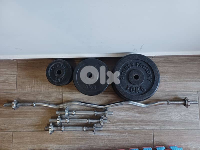 Adjustable Bench+70kg Weights+4 Axes+2 Puzzle Mat Gym Flooring 1mx1m 0