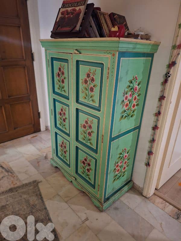vintage cabinet hand made painting 0