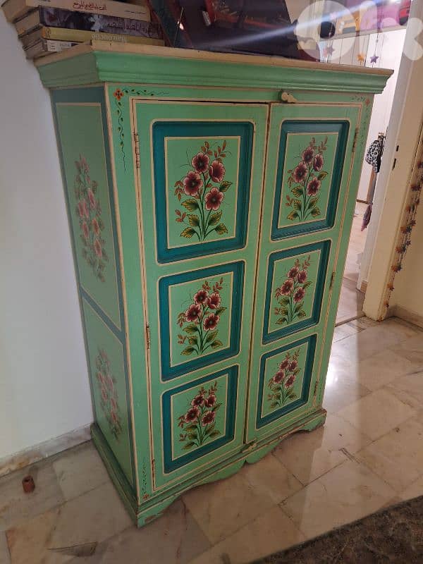 vintage cabinet hand made painting 1