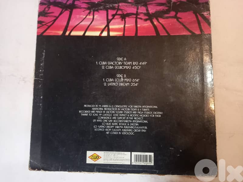 Gibson Brothers – Cuba (Remix '95) 	 Vinyl, 12", Maxi-Single 1