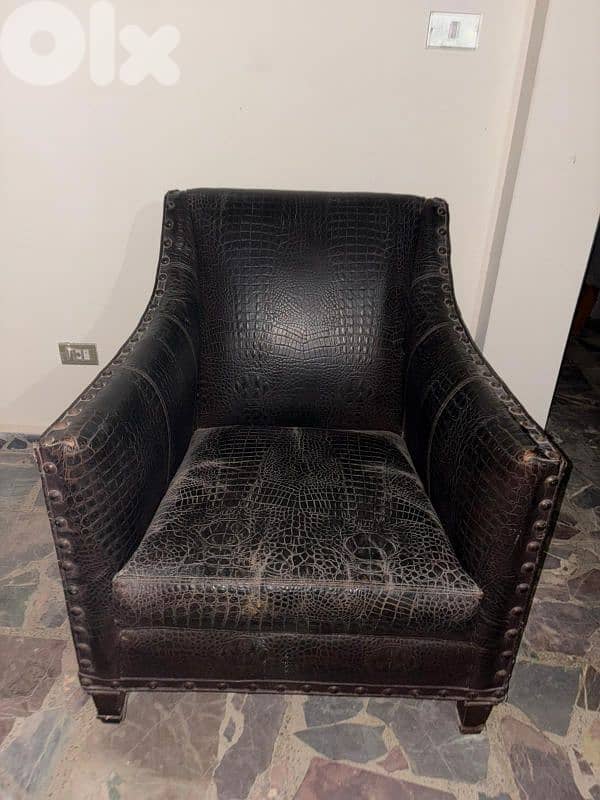 Genuine Leather Arm Chair 0