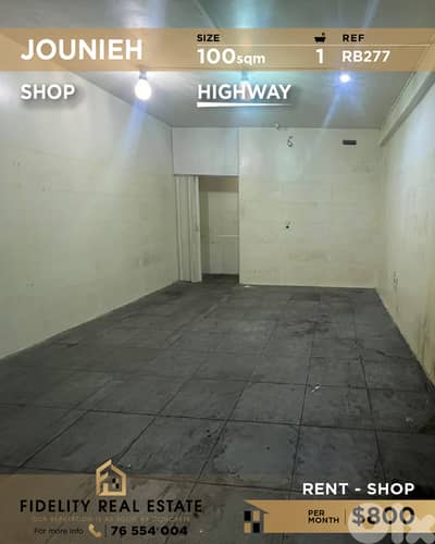 Shop for rent in Jounieh RB277 محل تجاري للإيجار في جونيه