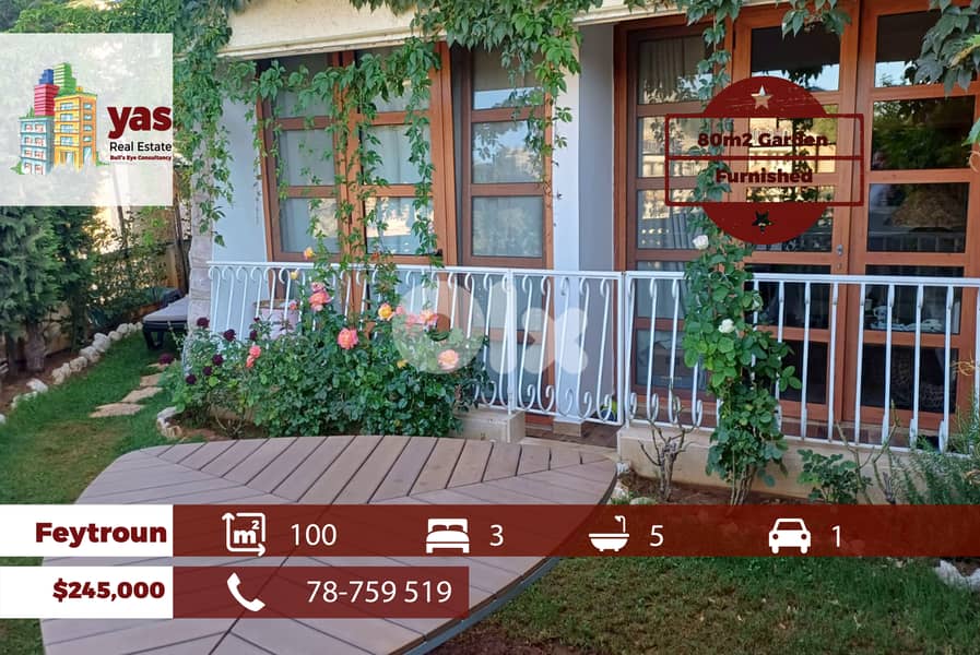 Feytroun/Satellity 100m2 | 80m2 Garden | Furnished | Barely Used | DA 0